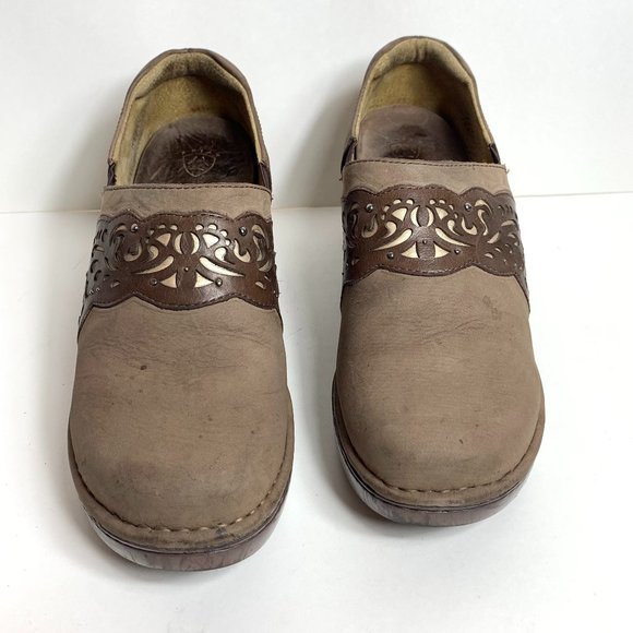 Ariat Tambour Women's Size 9 Leather Clogs Slip On Wedge Heel Mule Shoe - Picture 9 of 15